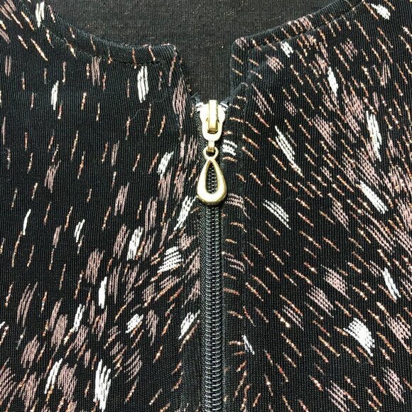 Vintage Artex Collection Black/Bronze Zip Up Women's Top Size Med - Picture 6 of 12